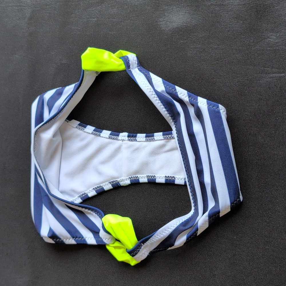 Navy and White Striped Swim Bottoms - Picture 4 of 4